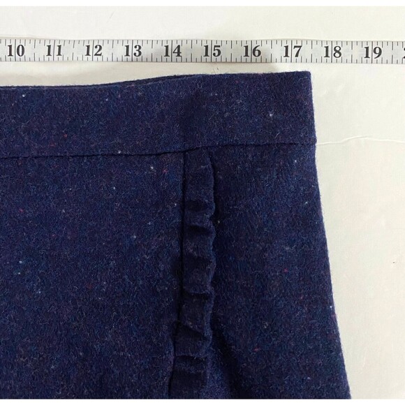 Talbots Speckle Faux Wrap Skirt Womens 14 Multicolor Ruffle Trim Woo Blend Lined - Picture 10 of 12